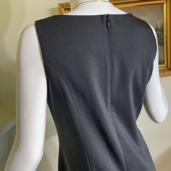 Gap Factory LBD Sleeveless Classic Black Sheath Wool Blend Dress - Picture 6 of 7